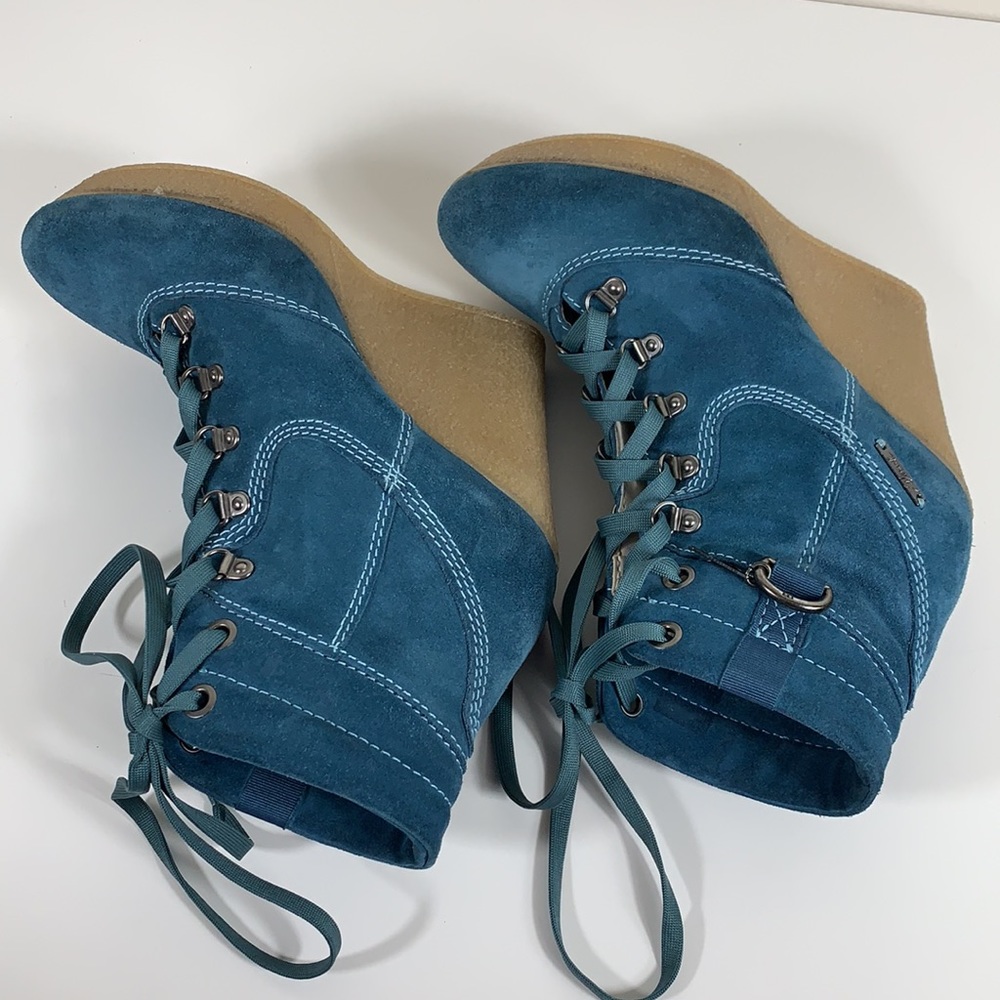 DIESEL SUEDE PLATFORM WEDGE BOOTS Sz 6.5 - Picture 9 of 12